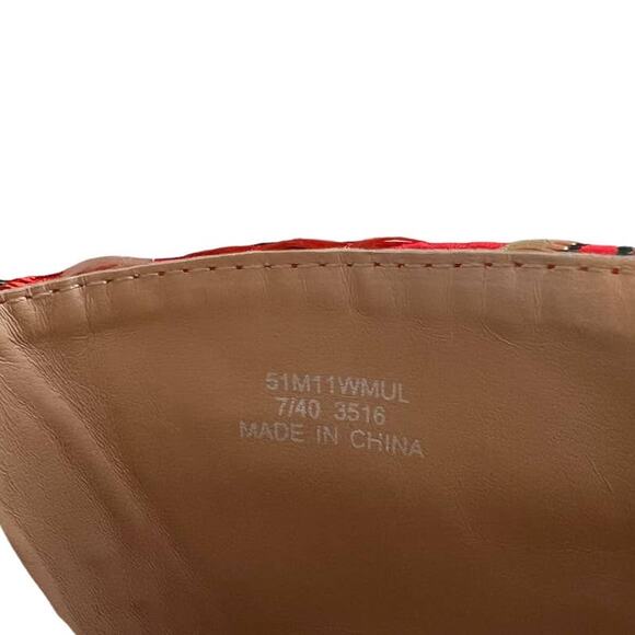 Miss Selfridge Espadrille Sliders in Floral Jacquard Size 7 / 40 Oriental Red - Picture 13 of 13